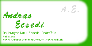 andras ecsedi business card